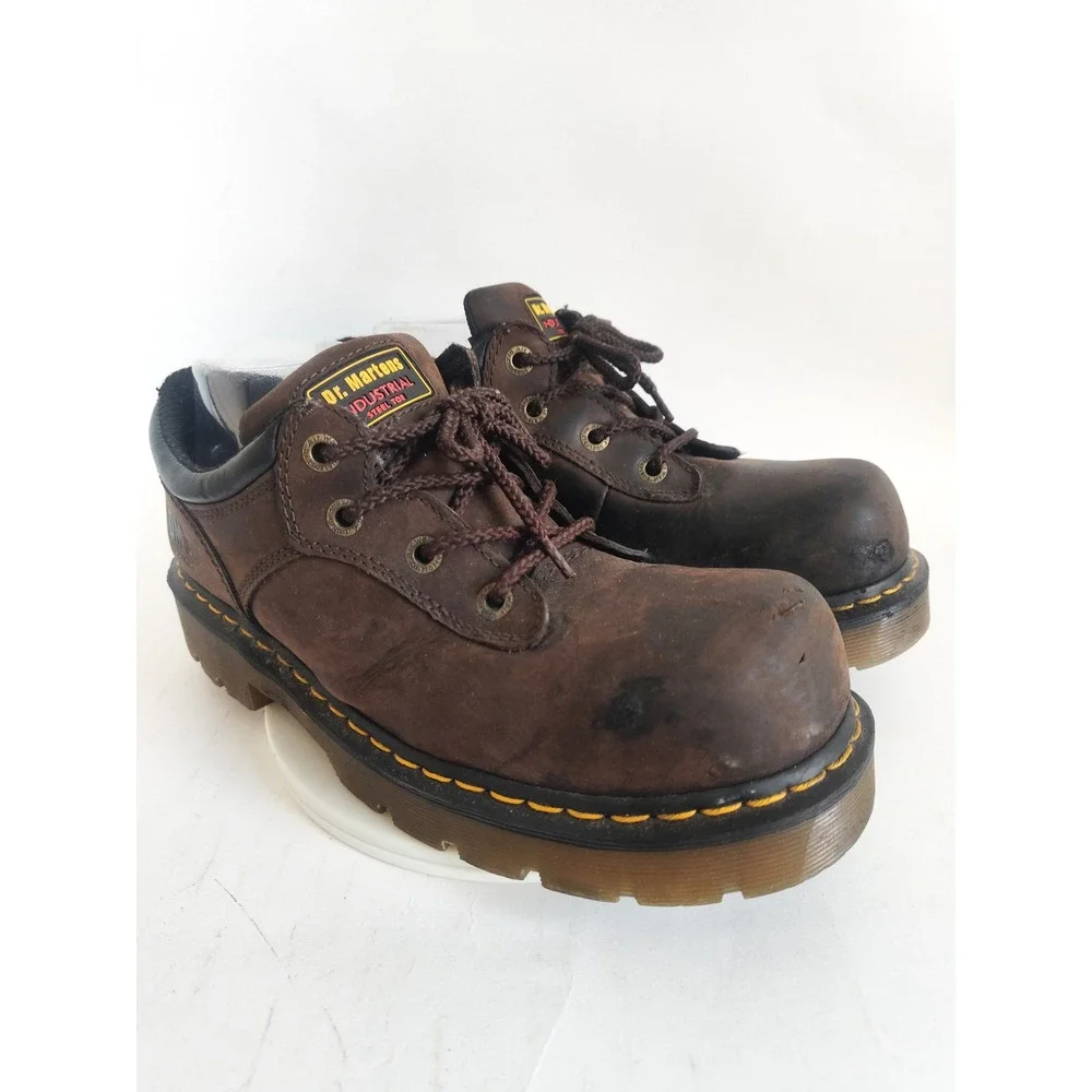 Dr. Martens Work Boots Size 11 Steel Toe Shoes Industrial Brown Winch Leather